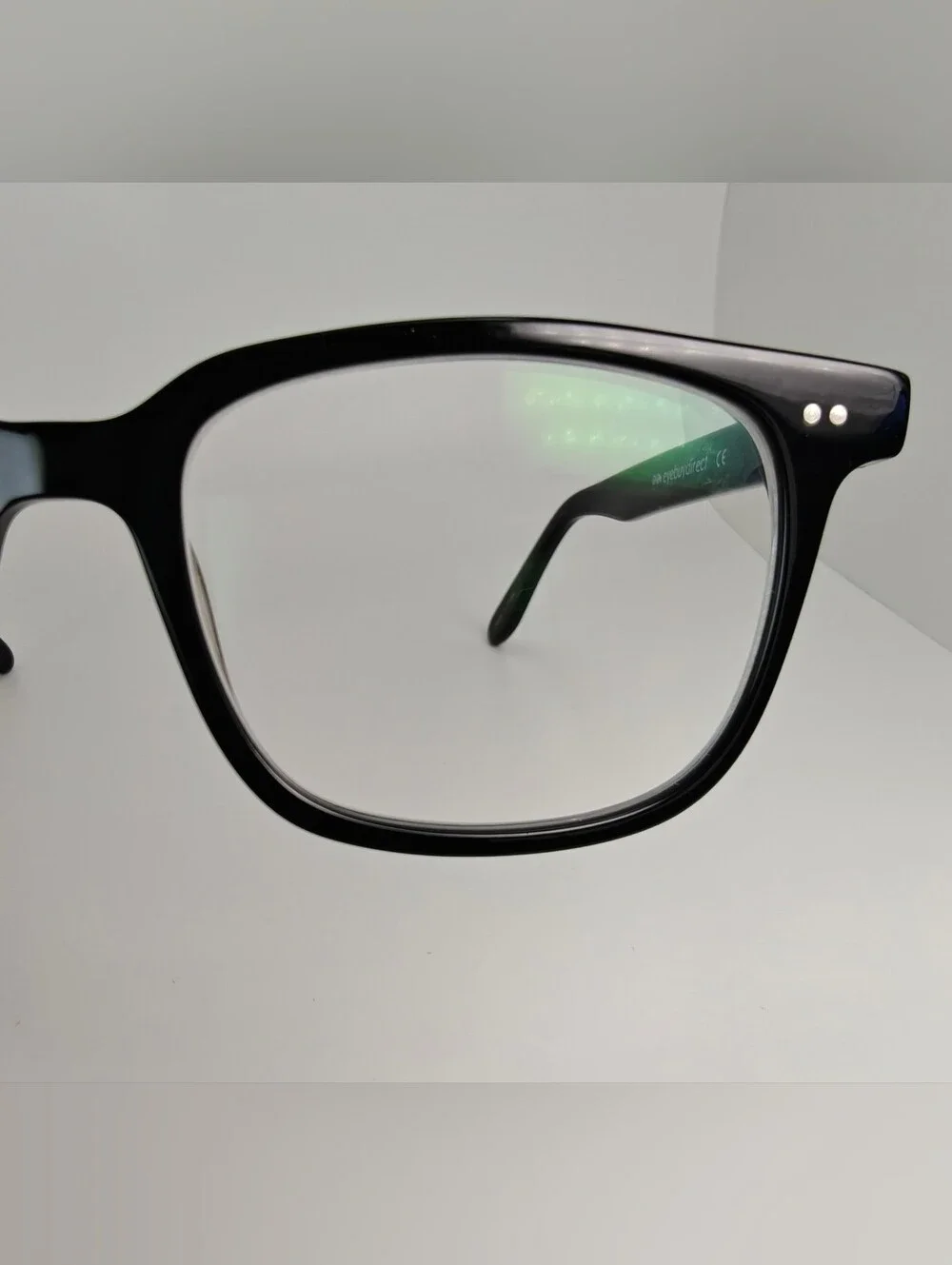 Pacific. Classic Black Wayfarer-Style glasses. Beefy Hinge. Highlights.